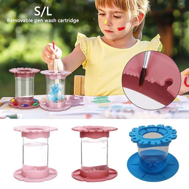 Paint Brush Cleaner Rinse Cup Basin Brush Cleaning Washer Tank Organizers  With Brush Holder Palette for Artist Kids - AliExpress